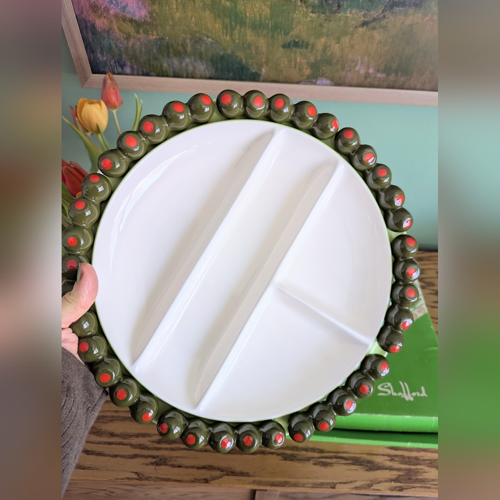 Vintage 1970s Olive Serving Tray